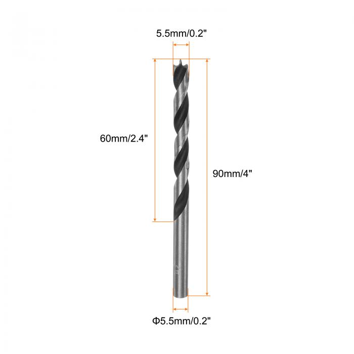 uxcell 5個のブ ラッドポイ ントドリルビット5.5mm（14/64