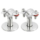 uxcell 2パック パイプサポート ステンレス製パイプサポートぶらけっと Dia 25mmパイプチューブ用 パイプストラップクランプ ネジ付き