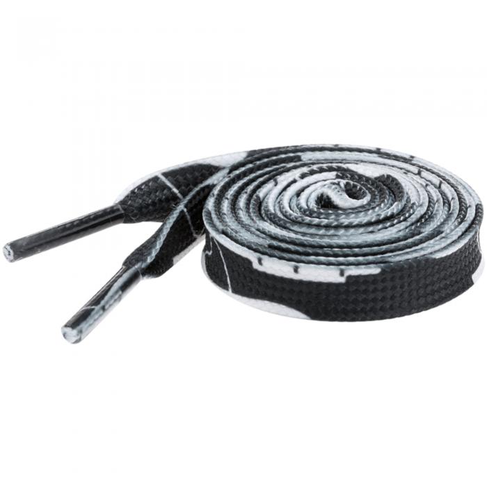 Elerevyo Flat Shoe Strings Irregular Color Blocks Colored Striped Shoelaces for Sneakers Sports Shoes Boots 2 Pairs Black-White 160cm/63.0