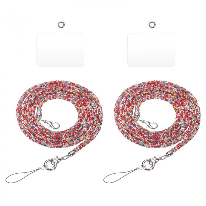 uxcell 2 個 ラインストーン ハンドバッグ ストラップ 水晶 バッグ ハンドル ピカピカ 交換用 マルチカラー