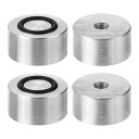 uxcell M8スレッド 30mm直径 15mm厚の丸形アルミニウムディスク4個セット ガラステーブルトップ用アルミニウムサークルディスクアダプター アンチス...