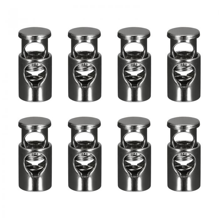 uxcell 8個メタルコードロック 6mmシングルホールトグルスプリングストップコードロックエンドファスナースライダー バックパック衣類ドローストリングランヤ...