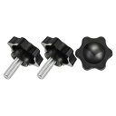 uxcell スターノブ3個 M8x20mmプラスチック六角形クランプハンドルスクリューノブ 機械傘ベース交換用手締めスタースクリューノブ