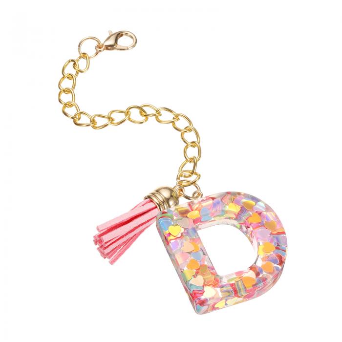 uxcell タンブラーカップ名ID用のイニシャルレターアルファベットチャ ームウォーターカップチェーンハンドル識別用 マルチカラー（レターD）