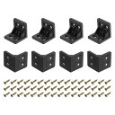 uxcell 8個 90度プラスチックコーナーブレース 27x28x27mm ナイロン棚直角ブ ラケット ネジ付き キャビネット 食器棚用 (黒)