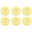 uxcell ステンレススチールレターリンク装飾6個 アルファベットペンダントコネクタ DIYイヤリングブレスレットネックレス宝石ギフト作成用 金色レターE