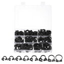 uxcell 1セット121個 プラスチック製調整可能 ダブルスナップぐりっぷホースクランプ(6.1-6.6mm 8.1-8.6mm 9.0-9.9mm 12....