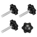 uxcell クランプ スクリュー ノブ 4個 M5 x 25mm 六角形 スター ノブ プラスチック グリッ プ 手締め スクリュー ハンドル 傘ベース 機械...