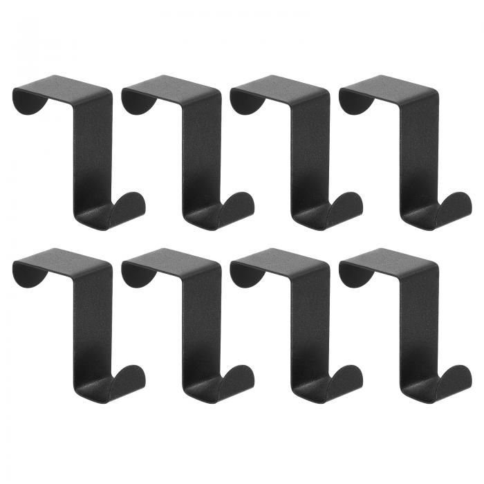 uxcell ドアフック8個セット - ステンレス製ドアハンガーフック S字フック 洋服 帽子 タオル掛け用(黒)