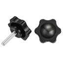 uxcell スターノブ2個 M6x25mmプラスチック六角形クランプハンドルスクリューノブ 機械傘ベース交換用手締めスタースクリューノブ