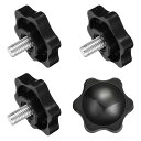 uxcell クランプ スクリュー ノブ 4個 M6 x 10mm 六角形 スター ノブ プラスチック グリッ プ 手締め スクリュー ハンドル 傘ベース 機械...