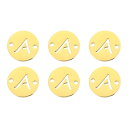 uxcell ステンレススチールレターリンク装飾6個 アルファベットペンダントコネクタ DIYイヤリングブレスレットネックレス宝石ギフト作成用 金色レターA
