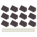 uxcell 20個 90度プラスチックコーナーブレース 20x42x20mm 棚直角ブ ラケット ネジ付き キャビネット 食器棚用 茶色