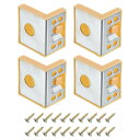 uxcell 4個 90度プラスチックコーナーブレース 43x50x33 mm 棚直角ブ ラケット ネジ付き キャビネット 食器棚用 ベージュ