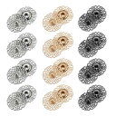 uxcell 24セットの中空花スナップボタン プレスボタン30mm シルバー/金色/アイアングレー