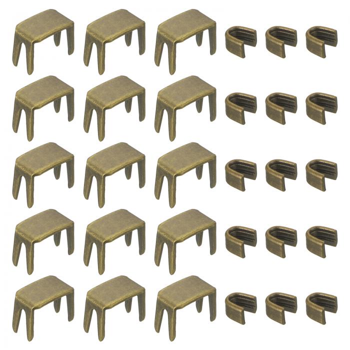 uxcell #5 ジッパースライダーリテーナーキット 20個ボトムストップ & 40個トップストップ バッグコート ジャケット クローズドエンドジッパー交換用...