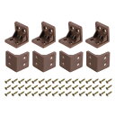 uxcell 8個 90度プラスチックコーナーブレース 27x28x27mm ナイロン棚直角ブ ラケット ネジ付き キャビネット 食器棚用 (ダーク茶色)