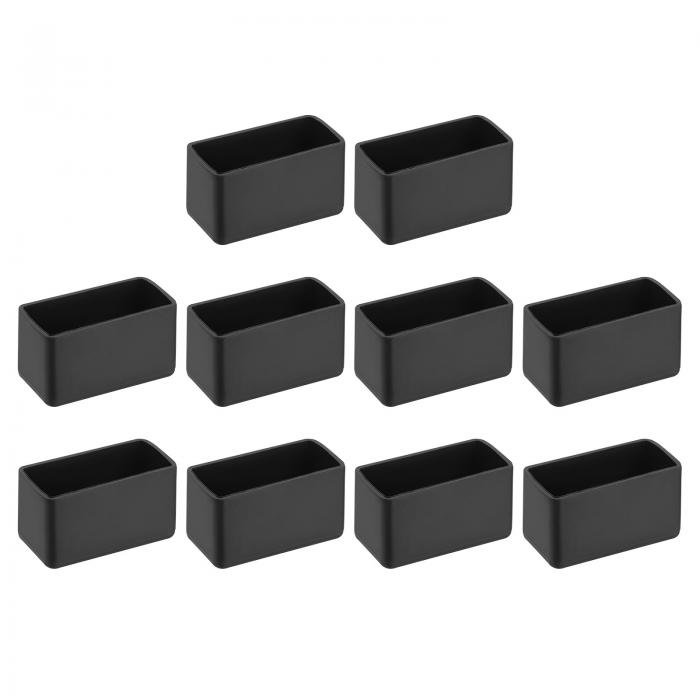 uxcell 10個入り チェアレッグフロアプロテクター 25x50mm/0.98x1.97" PVC滑り止め家具脚カバー ハードウッドフロアパティオ椅子テーブルベッド用 黒