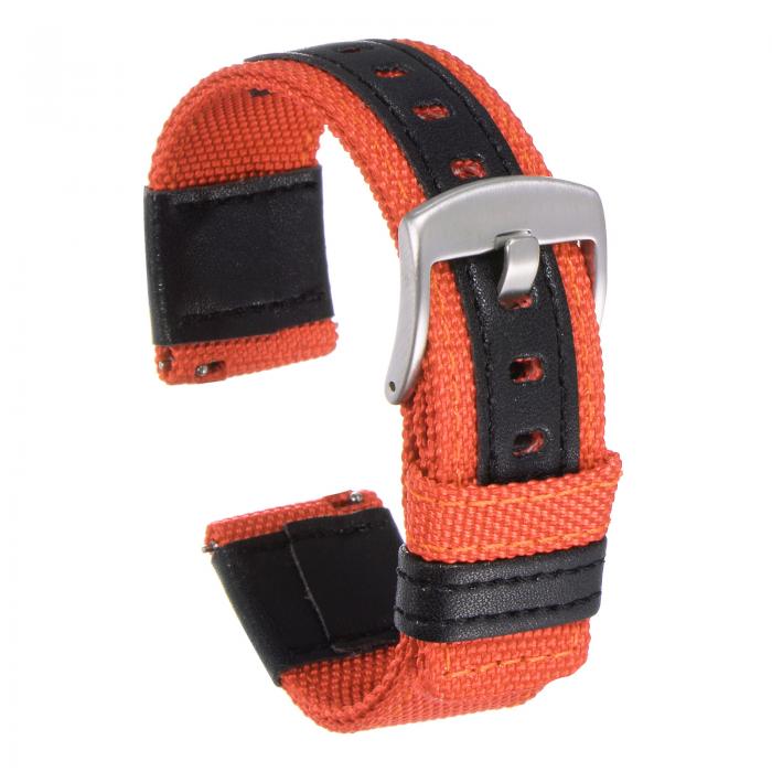 uxcell ナイロンウォッチバンド20mmクイックリリースキャンバスウォッチストラップ シルバーステンレス..