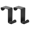uxcell ドアフック2個セット - ステンレス製ドアハンガーフック S字フック 洋服 帽子 タオル掛け(黒)