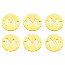 uxcell ステンレススチールレターリンク装飾 6個 アルファベットペンダントコネクタ DIYイヤリングブレスレットネックレス宝石ギフト作り用 金色レターM