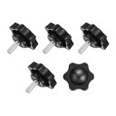 uxcell スターノブ5個 M6x16mmプラスチック六角形クランプハンドルスクリューノブ 機械傘ベース交換用手締めスタースクリューノブ