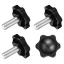 uxcell クランプ スクリュー ノブ 4個 M8 x 20mm 六角形 スター ノブ プラスチック グリッ プ 手締め スクリュー ハンドル 傘ベース 機械...