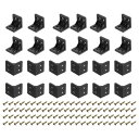 uxcell 24個 90度プラスチックコーナーブレース 27x28x27mm ナイロン棚直角ブ ラケット キャビネット 食器棚用ネジ付き (黒)