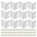 uxcell 12個 90度プラスチックコーナーブレース 43x50x33 mm 棚直角ブ ラケット ネジ付き キャビネット 食器棚用 ホワイト