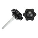 uxcell スターノブ2個 M6x45mmプラスチック六角形クランプハンドルスクリューノブ 機械傘ベース交換用手締めスタースクリューノブ