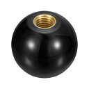 uxcell ねじ付きボールノブ M12 メスねじ熱硬化性ボールノブ 直径 40mm 丸型操作ボールハンドル 銅インサート付き 機械レバーハンドル用 黒