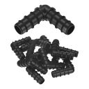 M METERXITY 10パック ドリップ灌漑バーブ継手 1/2"エルボスチューブコネクタプラスチックカップリング灌漑部品 庭園/温室/水族館/花ポット用 ドリップパイプアクセサリー
