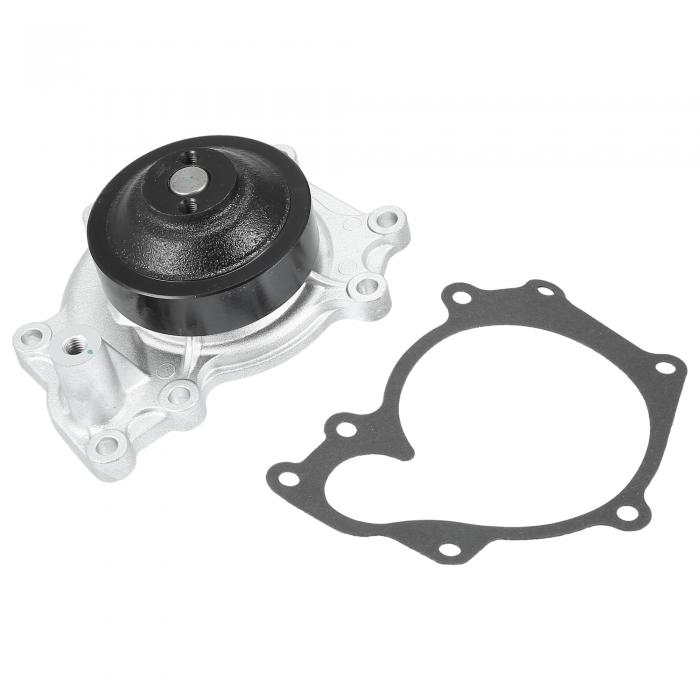 VekAuto Mitsubishiに対応4M50 4M51 Fuso Canter FE BE対応のウォーターポンプキット 耐久性のあるメタル製の黒シルバートーンフロントエンジンウォーターポンプとガスケット付き