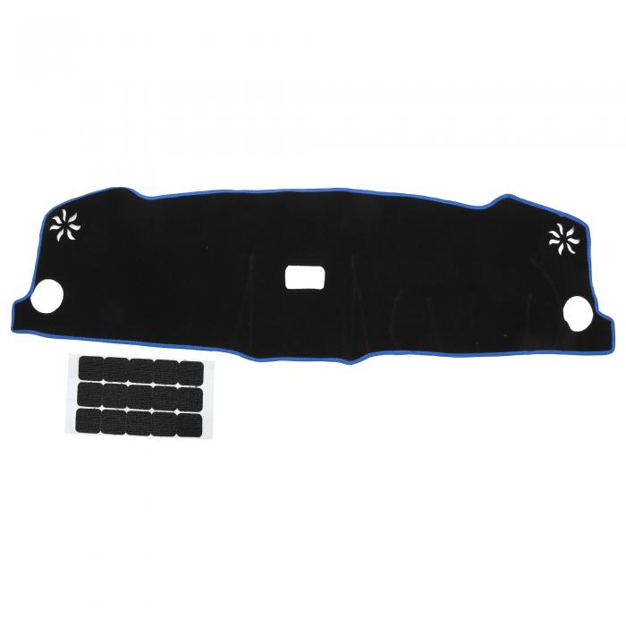 Hihaha ホンダに対応ヴェゼルRV 3-RV6 2021-2024用のステッカー付きダッシュカバー/センターコンソールダッシュボードカバー/断熱/ポリエステル/1セット ブラック ブルー