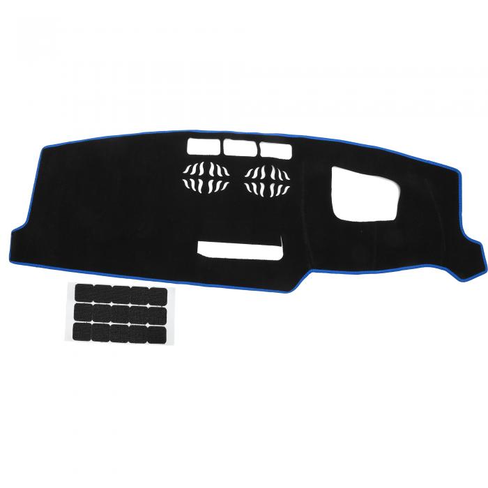 Hihaha マツダに対応CX-5 KF 2016-2024用のステッカー付きダッシュカバー/フロントダッシュボードカバー/断熱/ポリエステル/1セット ブラック ブルー