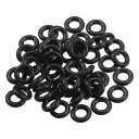 Partuto 50個セット 4mm内径 x 2mm断面の汎用カーオーリングシールガスケット - 車両 - 蛇口修理 トラ ック SUV トレーラーチューブシール 防水 - NBRゴム ブラ ック