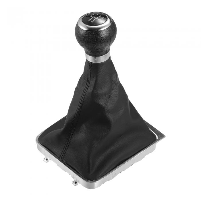 Partuto 5速マニュアルギアシフトノブ付きダストカバー-車のギアボックススティックシフターレバーノブ - Passat B6 2006-2010用 プラスチック製(2)