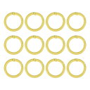 PATIKIL 25 mm 金属 バネOリング 12個 バネゲートOリング 亜鉛合金 スナップクリップトリガーバネキーリングバックル 財布 ハンドバッグ用 イェロー