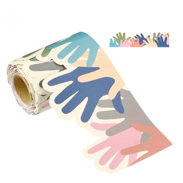 【期間限定10%OFF】PATIKIL 7.62 cmx10 M 掲示板ボーダー パーム スカラップトリムストリップ壁装飾 ロッカー教室コルクポスター用 黒ボー...