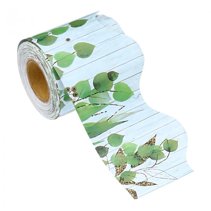 PATIKIL 5.7 cm x 10 M 掲示板ボーダー ユーカリ スカラップトリムストリップ壁装飾 ロッカー教室コルクポスター用 黒ボード ホワイトボード ...