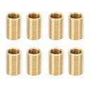 PATIKIL M10xM8x15mm 真鍮製 ネジ付き修理インサートナット 8個セット メスとオス 細いスレッドスリーブインサート リデューシングナットアダプ...