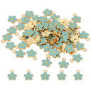 PATIKIL 70個 フラワー装飾 宝石メイキング用 小さなブルクレジン合金グリッターペンダント ブルー