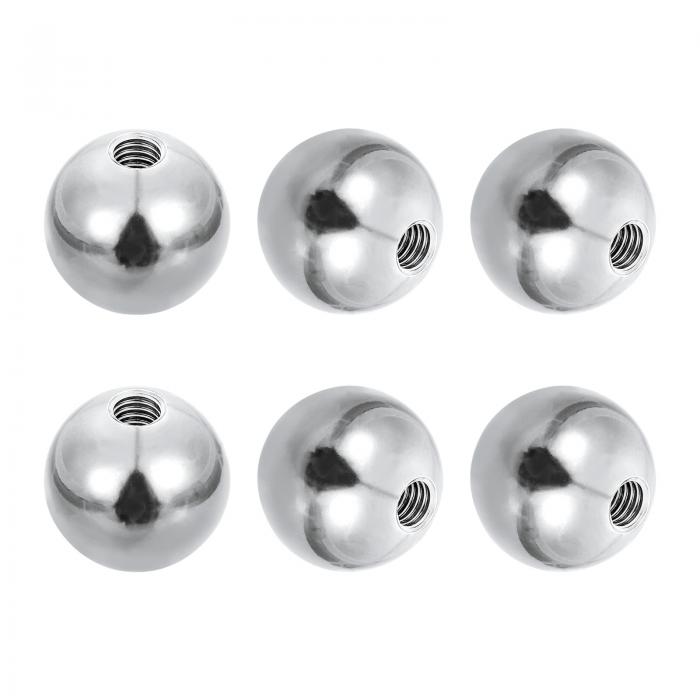 PATIKIL 6個M6 x 25mmボールナットノブ 304ステンレススチールラウンドソリッドシルバーライトフィクス..