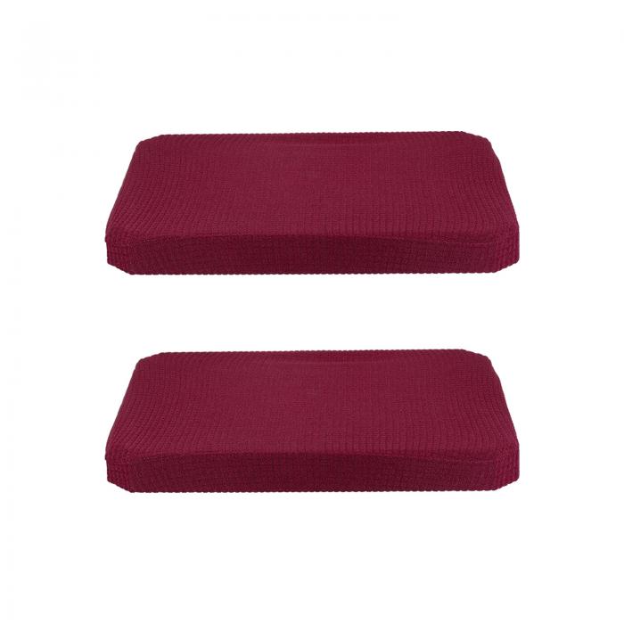 PATIKIL チェアシートカバー 矩形 2枚セット 洗える ダイニングチェアカバー 取り外し可能なダイニングプロテクタースリップカバー ホームキッチンパーティー用 クラレット色