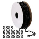 PATIKIL プラスチックチェーン クラウドコントロール用 82フィート 安全バリアチェーン 1/4"(6mm) 黒いプラスチックチェーンリンク 列 整理 駐車場 フェンス ゲート コンサート 装飾用