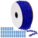PATIKIL プラスチックチェーン クラウドコントロール用 120フィート 安全バリアチェーン 1/4"(6mm) ブルーいプラスチックチェーンリンク 列 整理 駐車場 フェンス ゲート コンサート 装飾用