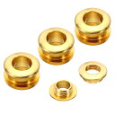 PATIKIL 7mm(2/7") ソリッド真鍮製ホールアイレット レザークラフト用ワッシャー付きアーク表面セルフバッキンググロメット4個 真鍮トーン