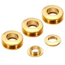 PATIKIL 10.5mm(2/5") ソリッド真鍮製ホールアイレット レザークラフト用ワッシャー付きアーク表面セルフバッキンググロメット4個 真鍮トーン