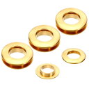 PATIKIL 15mm(3/5") ソリッド真鍮製ホールアイレット レザークラフト用ワッシャー付きアーク表面セルフバッキンググロメット 4個 真鍮トーン