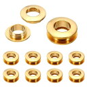 PATIKIL 10.5mm(2/5") ソリッド真鍮製ホールアイレット レザークラフト用ワッシャー付き円弧表面セルフバッキンググロメット10個 真鍮トーン